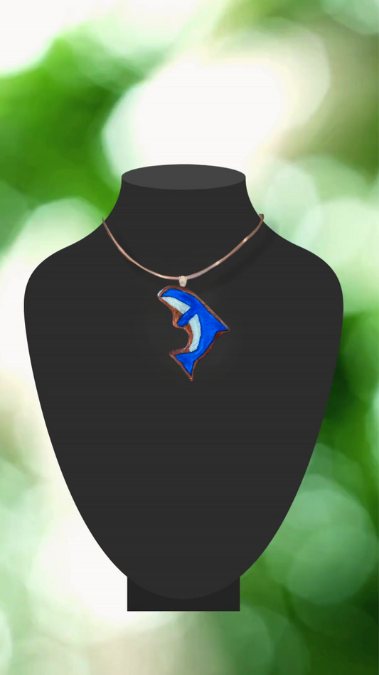 Embrace Elegance with Our Custom Resin Jewelry Dolphin Blue/white