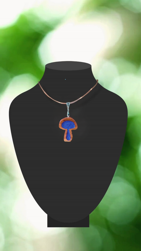 Embrace Elegance with Our Custom Resin Jewelry Mushroom Dark Blue Metallic