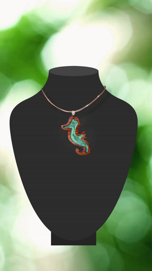 Embrace Elegance with Our Custom Resin Jewelry Seahorse Aqua