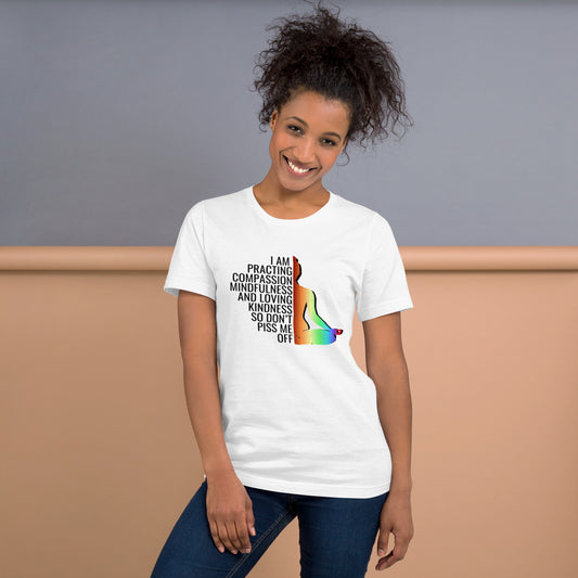 Unisex t-shirt Yoga Mediation Rainbow